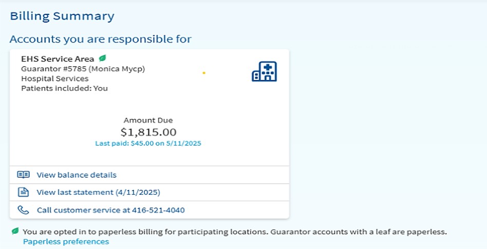 Billing Summary