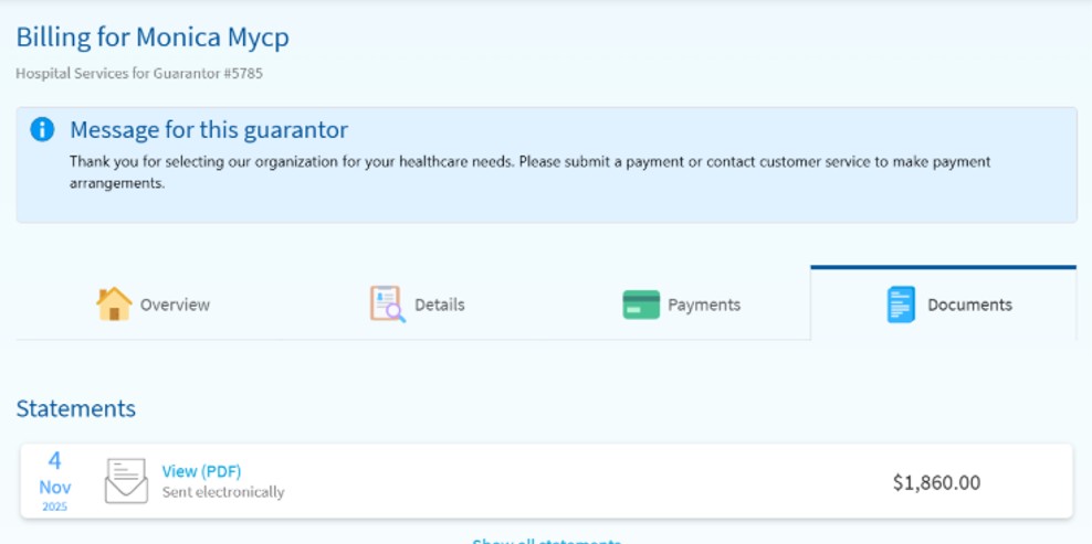 Billing Summary Home